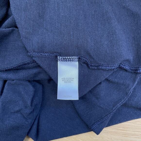 J. Jill Blouse Top Womens Plus Size 3X Navy Blue Knit Beachy Resort Vacation - Picture 5 of 8